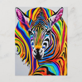Ein bunter Regenbogenzebra Postkarte