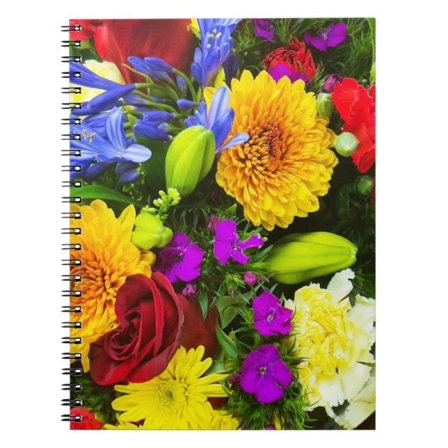 Ein buntes Blumendesign Notizblock (Vorderseite)