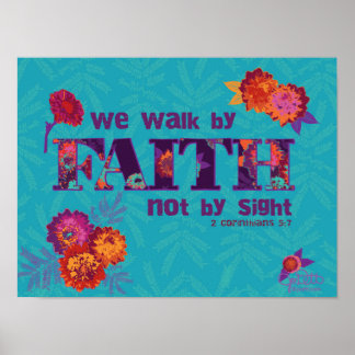 Ein buntes Christliches Zitat der Glaubensbibel Poster