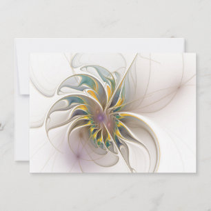 Ein buntes Fraktal-Ornament. Abstrakte Blume Dankeskarte