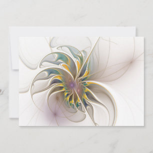 Ein buntes Fraktal-Ornament. Abstrakte Blume Dankeskarte