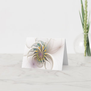 Ein buntes Fraktal-Ornament. Abstrakte Blume Einladung