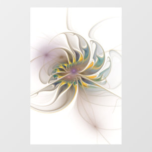Ein buntes Fraktal-Ornament. Abstrakte Blume Fensteraufkleber