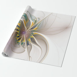 Ein buntes Fraktal-Ornament. Abstrakte Blume Geschenkpapier