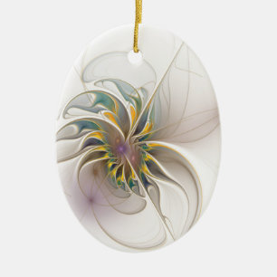 Ein buntes Fraktal-Ornament. Abstrakte Blume Keramik Ornament