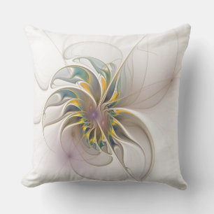 Ein buntes Fraktal-Ornament. Abstrakte Blume Kissen