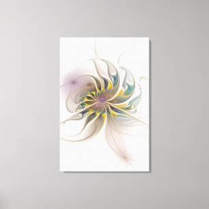 Ein buntes Fraktal-Ornament. Abstrakte Blume Leinwanddruck