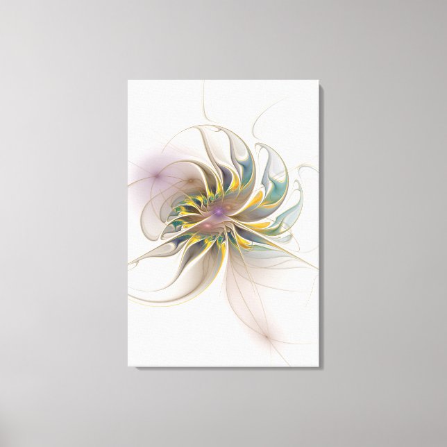 Ein buntes Fraktal-Ornament. Abstrakte Blume Leinwanddruck (Vorderseite)