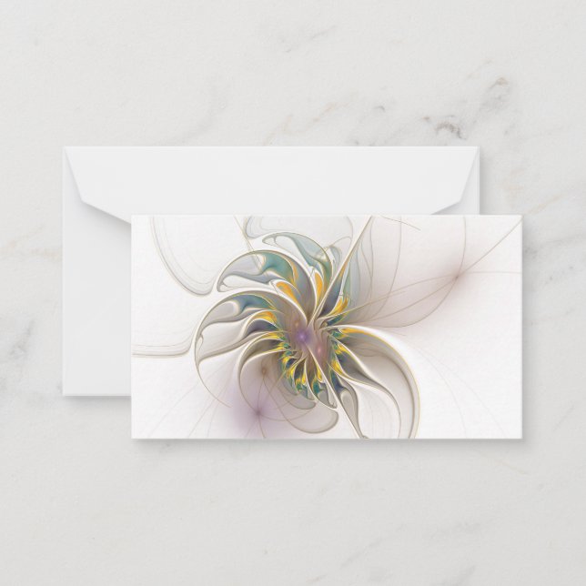 Ein buntes Fraktal-Ornament. Abstrakte Blume Mitteilungskarte (Vorderseite)