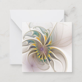 Ein buntes Fraktal-Ornament. Abstrakte Blume Mitteilungskarte