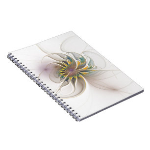 Ein buntes Fraktal-Ornament. Abstrakte Blume Notizblock