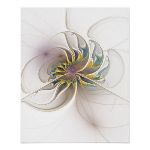 Ein buntes Fraktal-Ornament. Abstrakte Blume Poster
