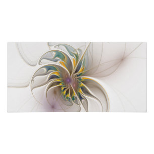 Ein buntes Fraktal-Ornament. Abstrakte Blume Poster
