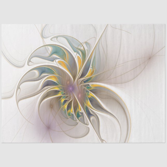 Ein buntes Fraktal-Ornament. Abstrakte Blume Seidenpapier (Vorderseite)