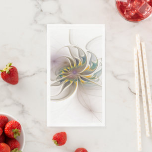Ein buntes Fraktal-Ornament. Abstrakte Blume Serviette