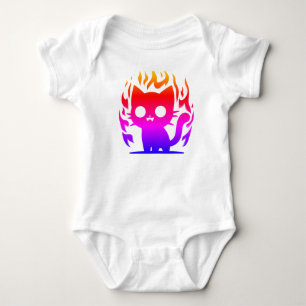 ein buntes Silhouette Cat Mem Baby Strampler