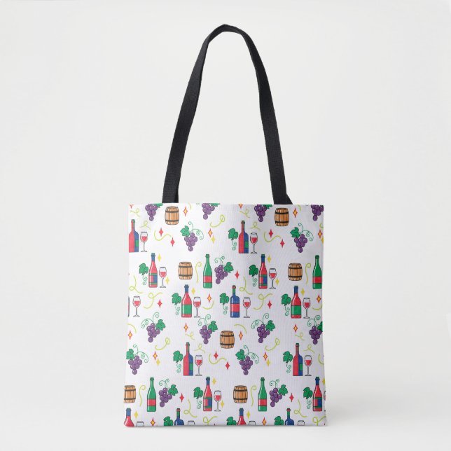 Ein buntes weinbezogenes Muster Tasche (Vorderseite)