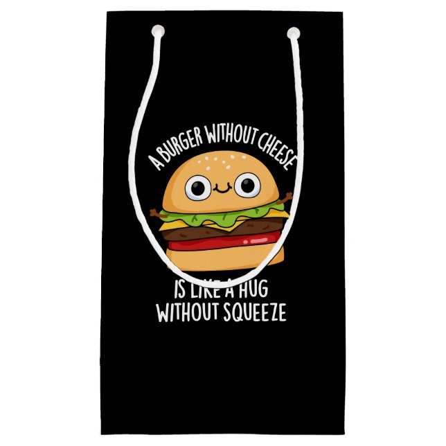 Ein Burger ohne Käse Funny Food Pub Dark BG Kleine Geschenktüte (Vorderseite)
