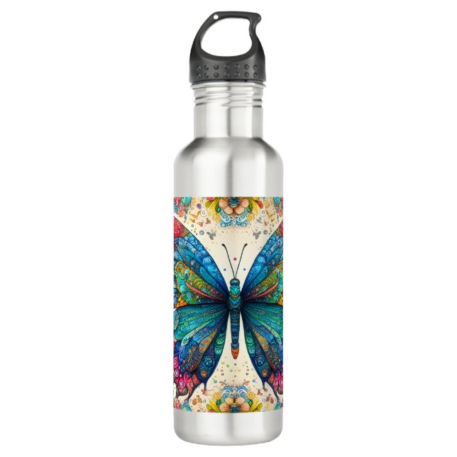 Ein Butterfly-Kantenballett Edelstahlflasche (Vorderseite)