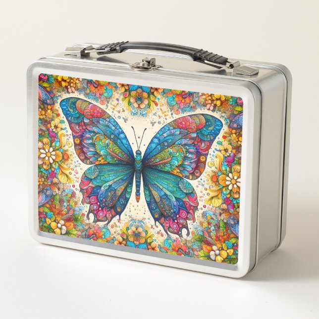 Ein Butterfly-Kantenballett Metall Brotdose (Vorderseite)