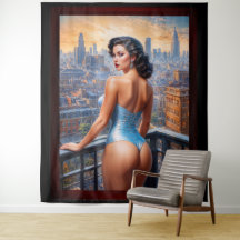 Ein Button nach oben Girl View at Dusk AI Art von 