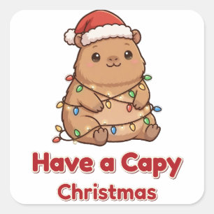 Ein Capy-Weihnachten Capybara Lichter Aufkleber