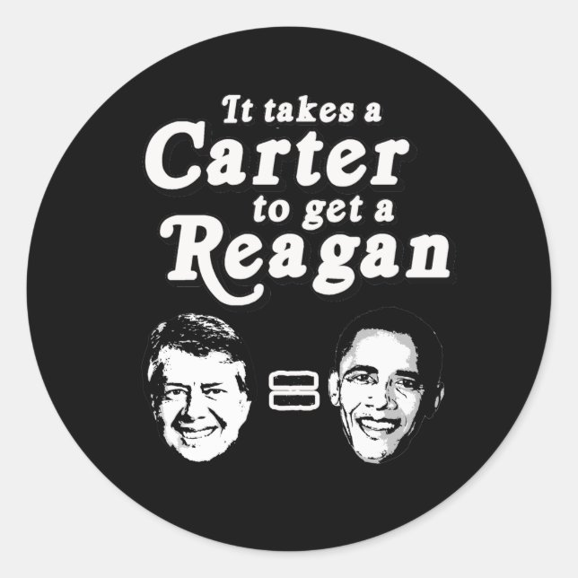 Ein Carter braucht einen Reagan Runder Aufkleber (Vorderseite)