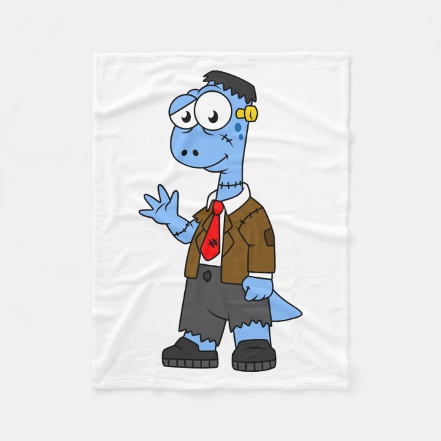 Ein Cartoon Brontosaurier verkleidete sich als Fra Fleecedecke (Vorderseite)