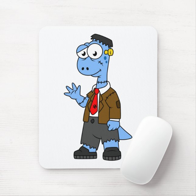 Ein Cartoon Brontosaurier verkleidete sich als Fra Mousepad (Mit Mouse)