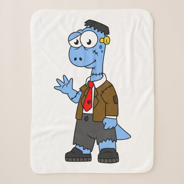 Ein Cartoon Brontosaurier verkleidete sich als Fra Sherpadecke (Vorderseite)