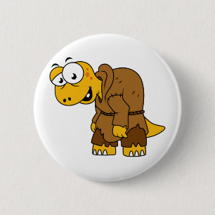 Ein Cartoon Dinosaurier Hunchback. Button