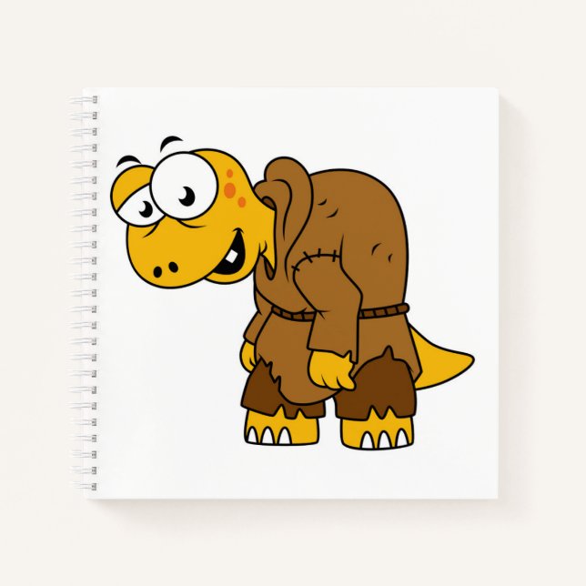 Ein Cartoon Dinosaurier Hunchback. Notizbuch (Vorderseite)