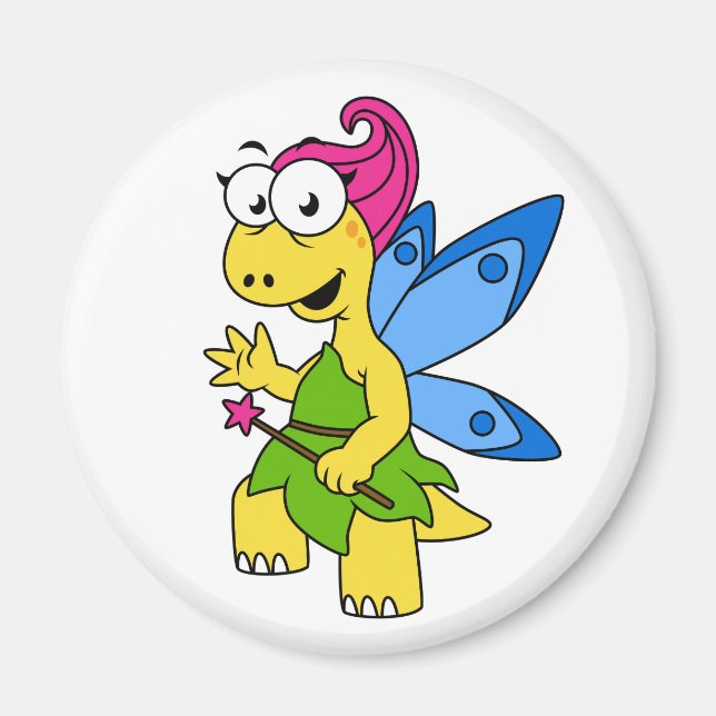 Ein Cartoon Fairysaur Dinosaurier. Magnet (Vorne)