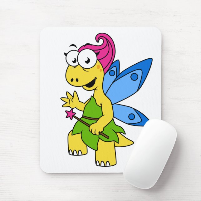 Ein Cartoon Fairysaur Dinosaurier. Mousepad (Mit Mouse)