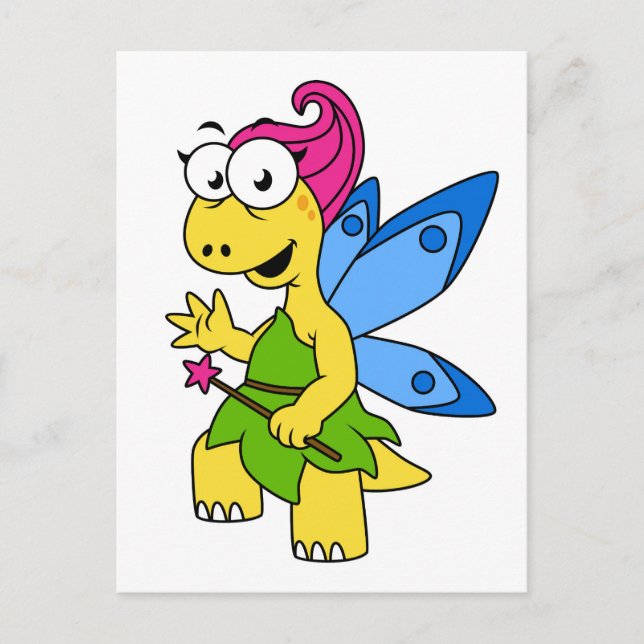 Ein Cartoon Fairysaur Dinosaurier. Postkarte (Vorderseite)