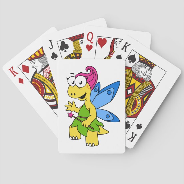 Ein Cartoon Fairysaur Dinosaurier. Spielkarten (Rückseite)