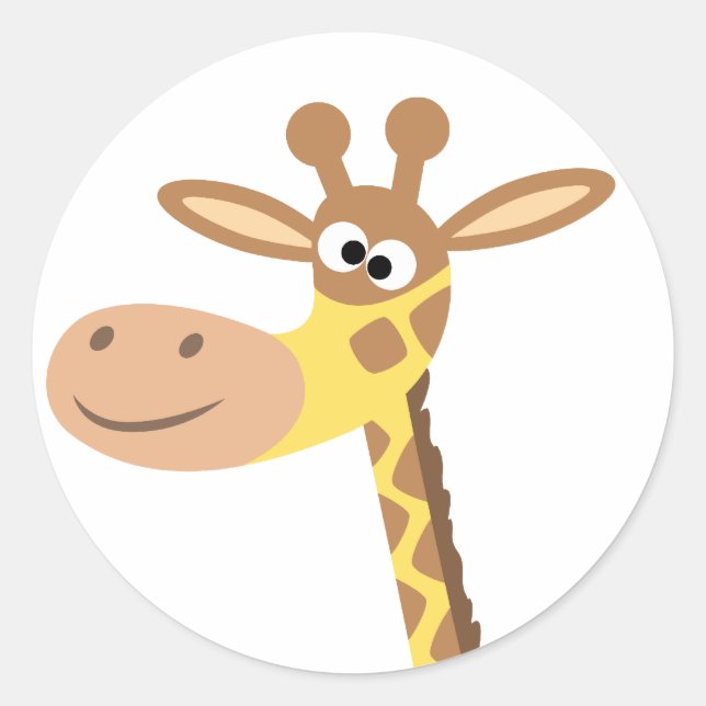 Ein Cartoon-Giraffe, Rundaufkleber Runder Aufkleber (Vorderseite)
