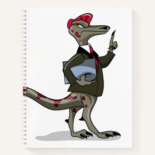 Ein Cartoon Iguanodon Clerk. Notizbuch (Vorderseite)
