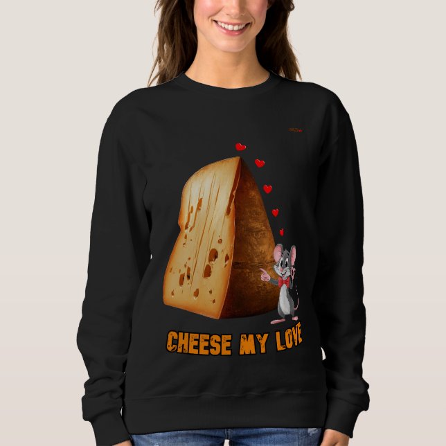 Ein Cartoon Maus in Liebe mit einem Käse auf einem Sweatshirt (Vorderseite)