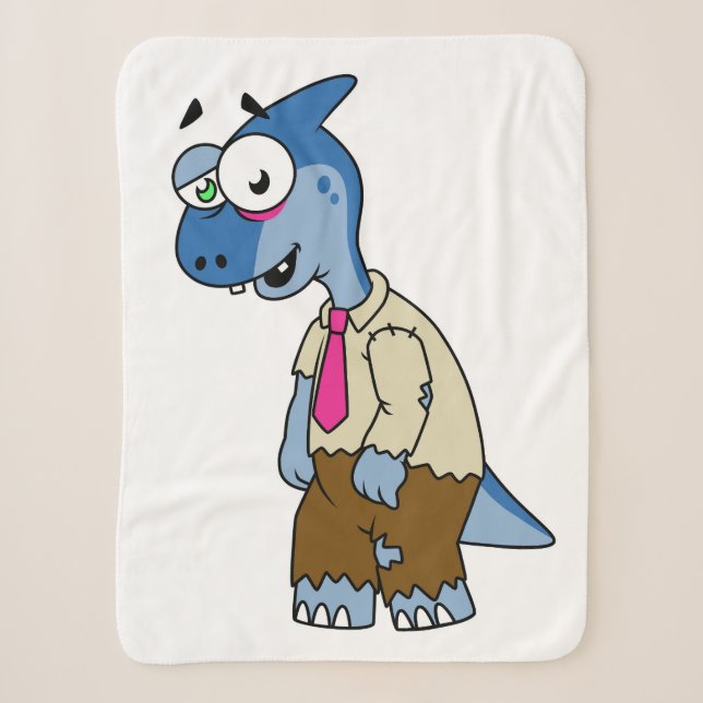 Ein Cartoon Parasaurolophus, der als Zombie verkle Sherpadecke (Vorderseite)