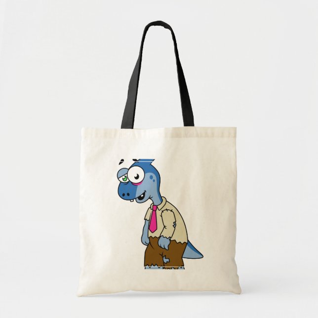 Ein Cartoon Parasaurolophus, der als Zombie verkle Tragetasche (Vorne)