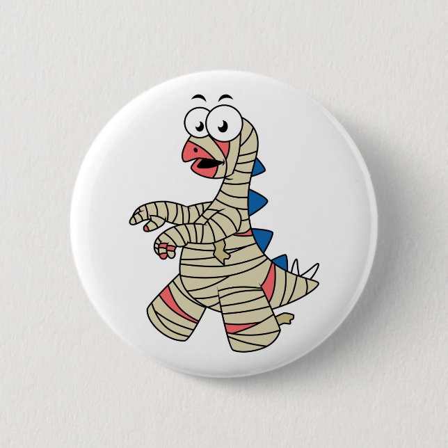 Ein Cartoon Stegosaurus verkleidete sich als Mama. Button (Vorderseite)