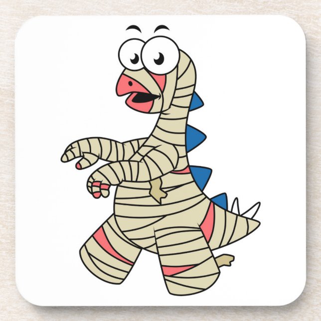 Ein Cartoon Stegosaurus verkleidete sich als Mama. Getränkeuntersetzer (Vorderseite)