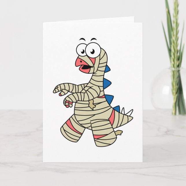 Ein Cartoon Stegosaurus verkleidete sich als Mama. Karte (Vorderseite)