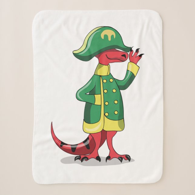 Ein Cartoon Tyrannosaur Rex verkleidet als Napoleo Sherpadecke (Vorderseite)