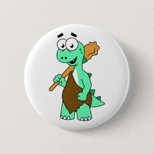 Ein Cartoon Tyrannosaurus Rex Caveman. Button