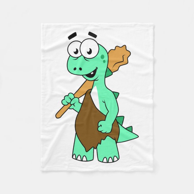 Ein Cartoon Tyrannosaurus Rex Caveman. Fleecedecke (Vorderseite)