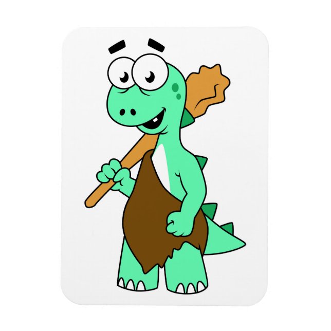 Ein Cartoon Tyrannosaurus Rex Caveman. Magnet (Vertikal)