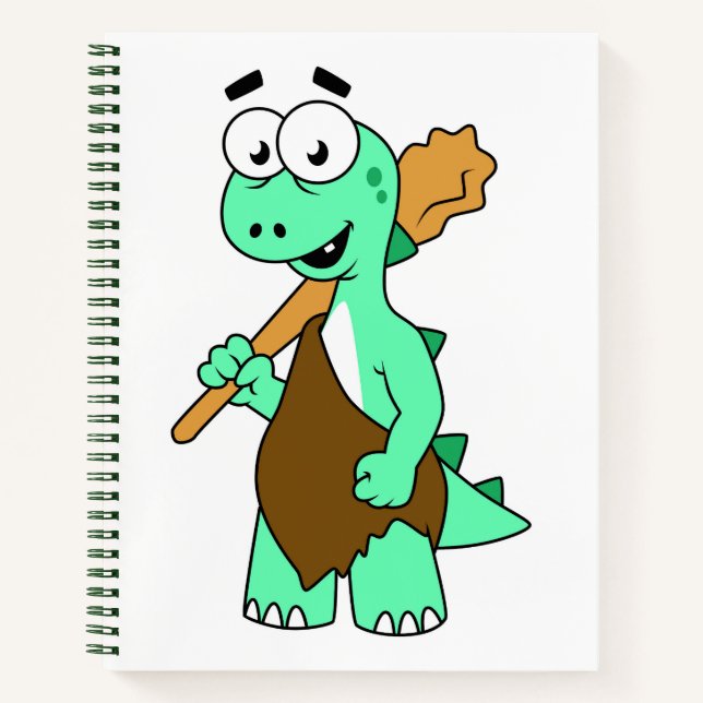 Ein Cartoon Tyrannosaurus Rex Caveman. Notizbuch (Vorderseite)
