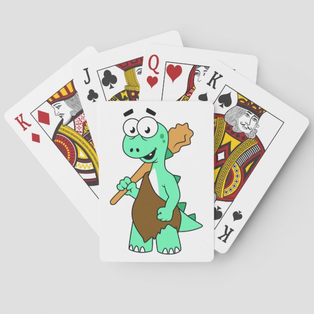 Ein Cartoon Tyrannosaurus Rex Caveman. Spielkarten (Rückseite)